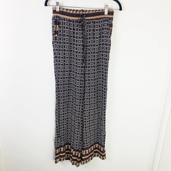 The Hanger Palazzo Pants Small Elastic Waist Wide Leg Pull On Boho Festival S - Picture 1 of 5
